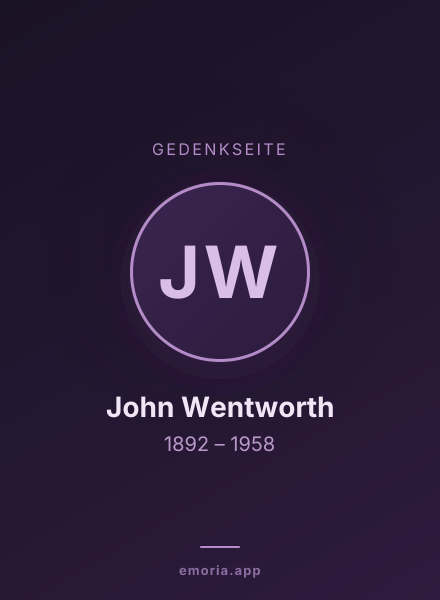 Gedenkportrait von John Wentworth