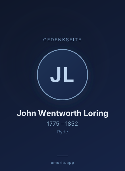 Gedenkportrait von John Wentworth Loring