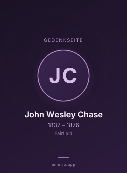 Gedenkportrait von John Wesley Chase