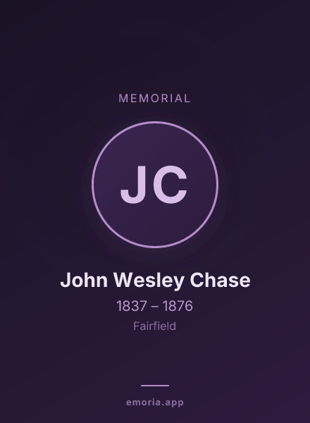 Memorial portrait of John Wesley Chase