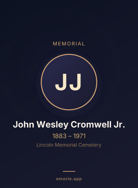 Memorial portrait of John Wesley Cromwell Jr.