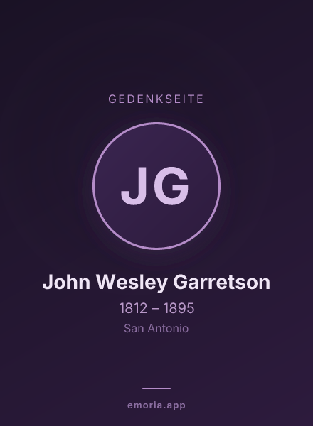 Gedenkportrait von John Wesley Garretson