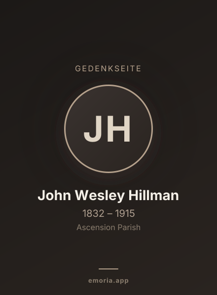 Gedenkportrait von John Wesley Hillman