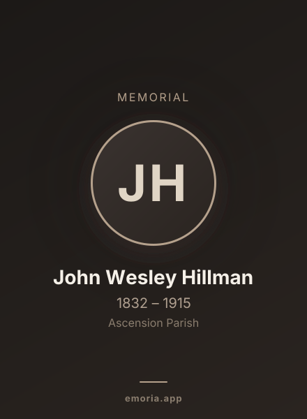 Memorial portrait of John Wesley Hillman