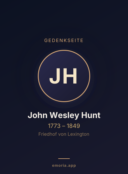 Gedenkportrait von John Wesley Hunt