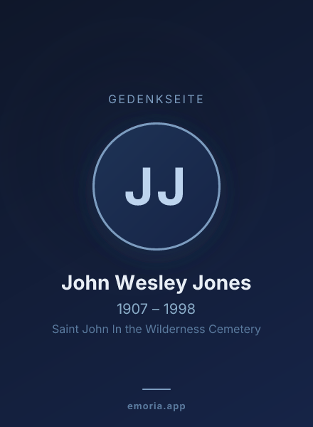 Gedenkportrait von John Wesley Jones
