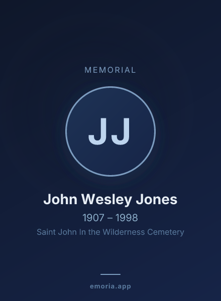 Memorial portrait of John Wesley Jones
