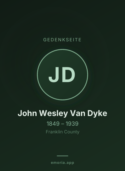 Gedenkportrait von John Wesley Van Dyke