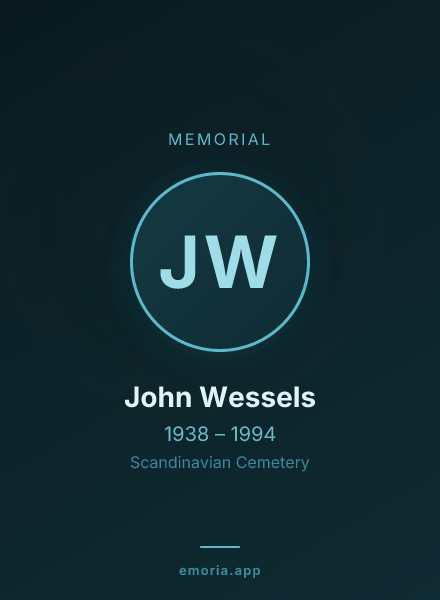 Memorial portrait of John Wessels