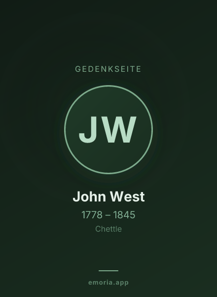 Gedenkportrait von John West