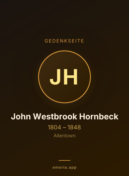 Gedenkportrait von John Westbrook Hornbeck