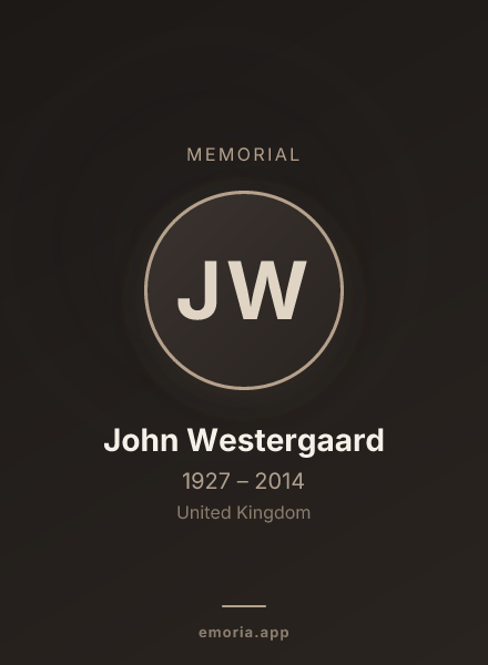 Memorial portrait of John Westergaard