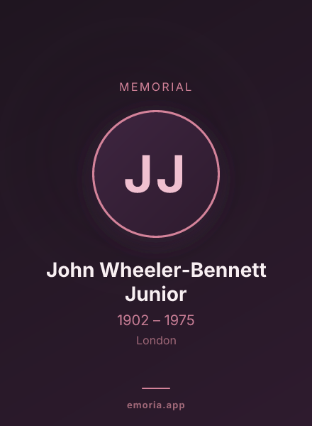 Memorial portrait of John Wheeler-Bennett Junior