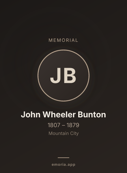 Memorial portrait of John Wheeler Bunton