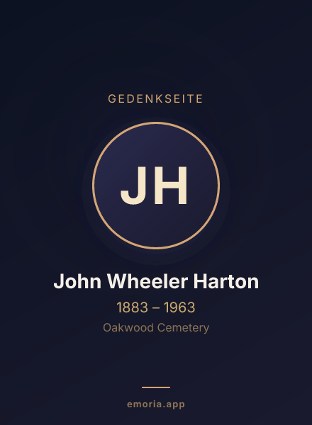 Gedenkportrait von John Wheeler Harton