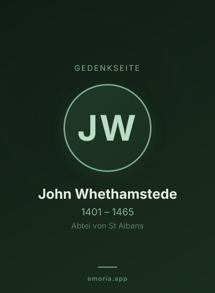 Gedenkportrait von John Whethamstede