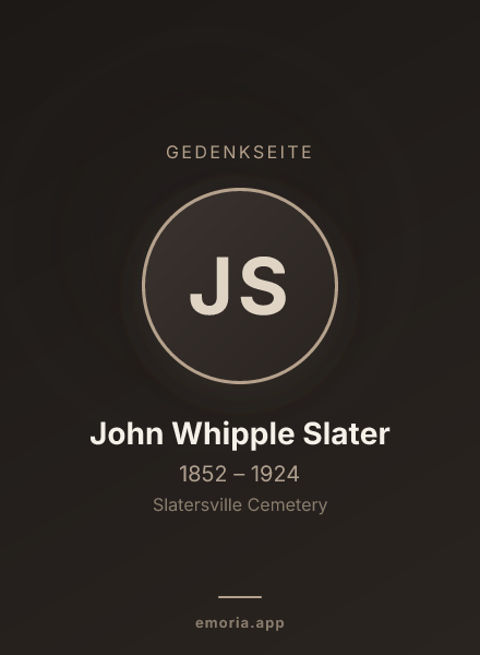 Gedenkportrait von John Whipple Slater