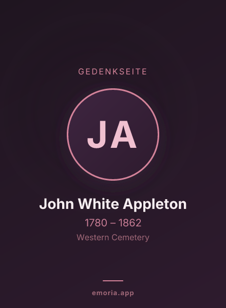 Gedenkportrait von John White Appleton