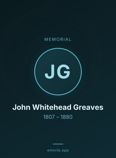 Memorial portrait of John Whitehead Greaves
