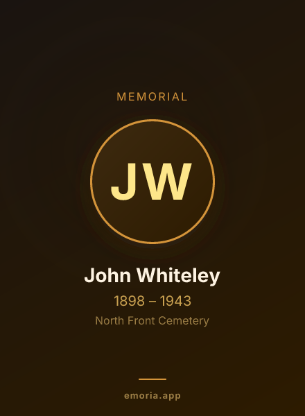 Memorial portrait of John Whiteley