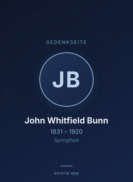 Gedenkportrait von John Whitfield Bunn