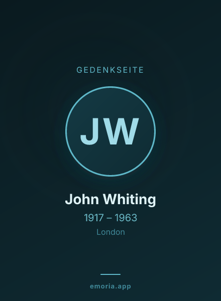 Gedenkportrait von John Whiting