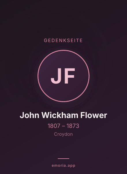 Gedenkportrait von John Wickham Flower