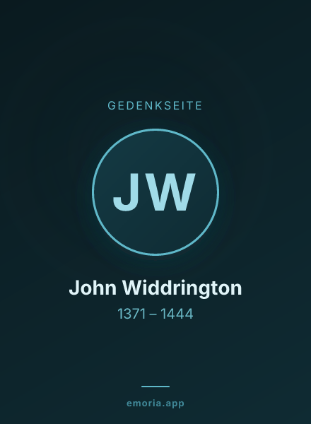Gedenkportrait von John Widdrington