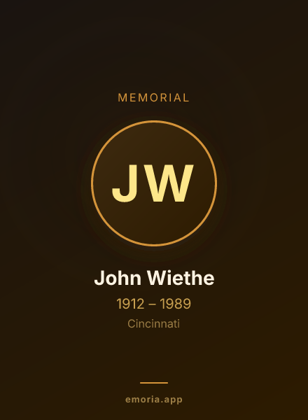 Memorial portrait of John Wiethe
