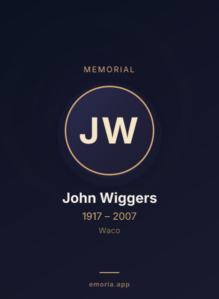 Memorial portrait of John Wiggers