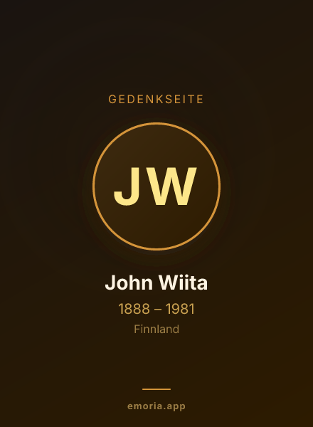 Gedenkportrait von John Wiita