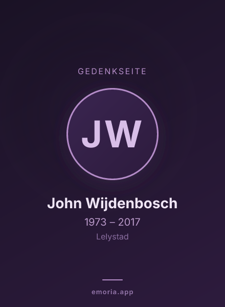 Gedenkportrait von John Wijdenbosch