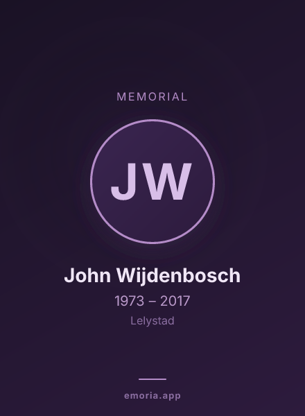 Memorial portrait of John Wijdenbosch