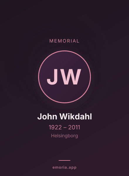 Memorial portrait of John Wikdahl