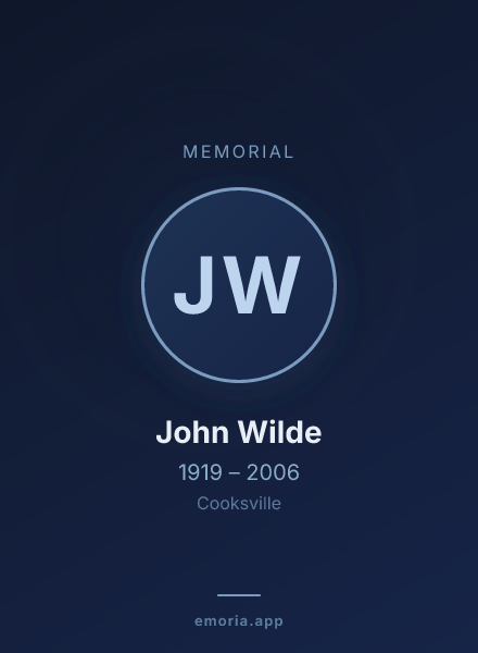 Memorial portrait of John Wilde