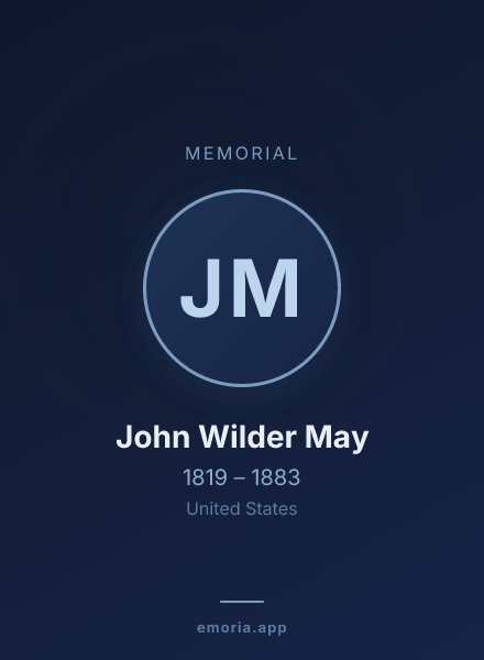 Memorial portrait of John Wilder May
