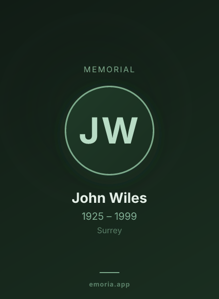 Memorial portrait of John Wiles
