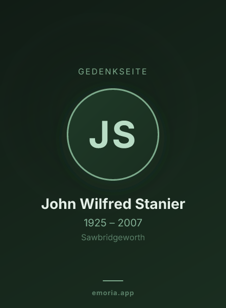 Gedenkportrait von John Wilfred Stanier
