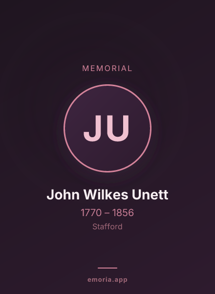 Memorial portrait of John Wilkes Unett