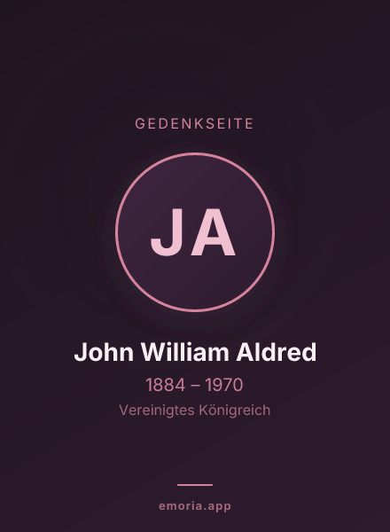 Gedenkportrait von John William Aldred