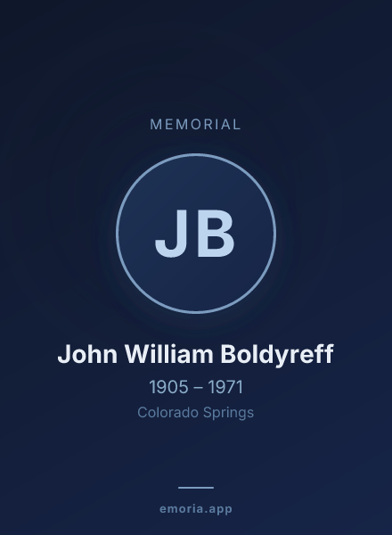 Memorial portrait of John William Boldyreff