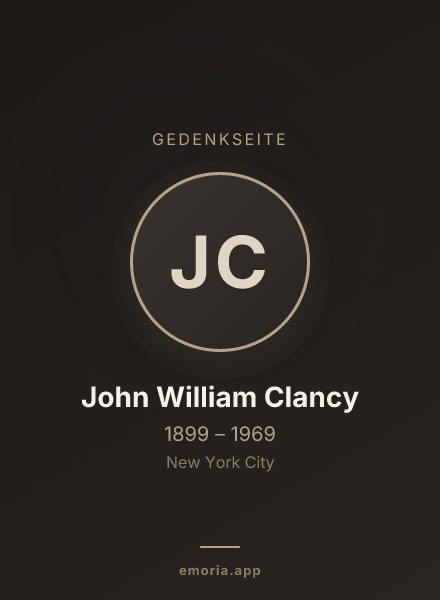 Gedenkportrait von John William Clancy