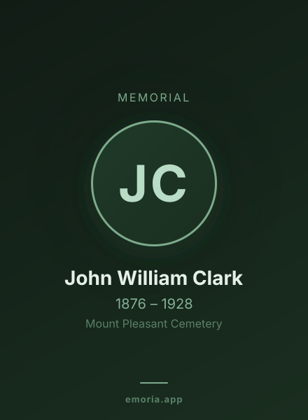 Memorial portrait of John William Clark