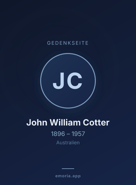 Gedenkportrait von John William Cotter