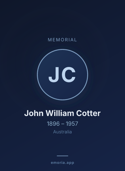Memorial portrait of John William Cotter