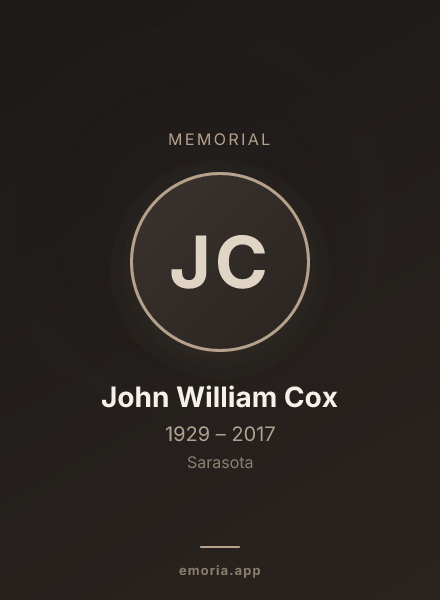 Memorial portrait of John William Cox