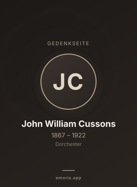 Gedenkportrait von John William Cussons
