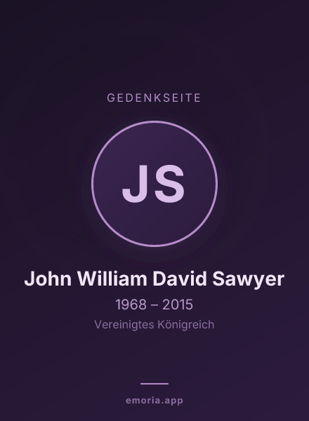 Gedenkportrait von John William David Sawyer