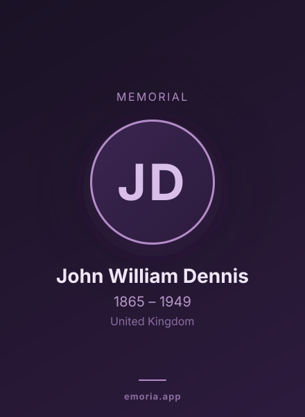 Memorial portrait of John William Dennis