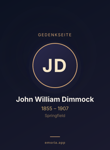 Gedenkportrait von John William Dimmock